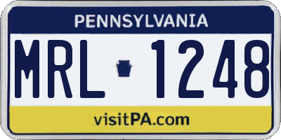 PA license plate MRL1248