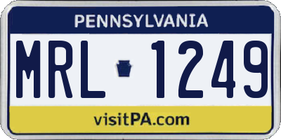 PA license plate MRL1249