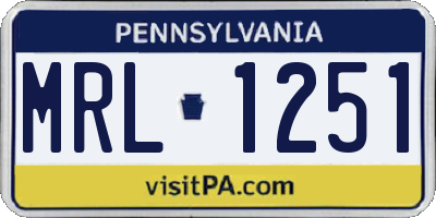 PA license plate MRL1251