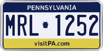 PA license plate MRL1252