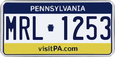 PA license plate MRL1253