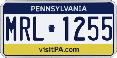 PA license plate MRL1255