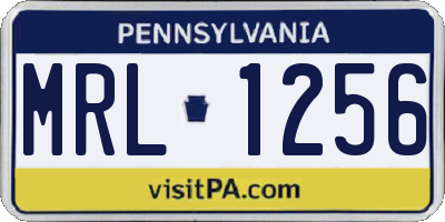 PA license plate MRL1256
