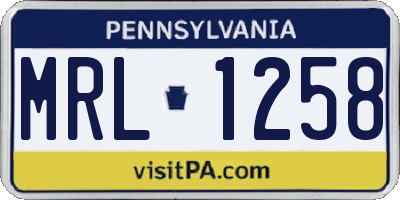 PA license plate MRL1258
