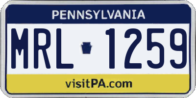 PA license plate MRL1259