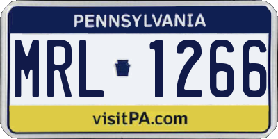 PA license plate MRL1266