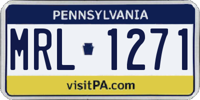 PA license plate MRL1271