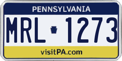 PA license plate MRL1273