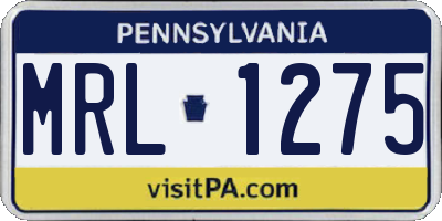 PA license plate MRL1275