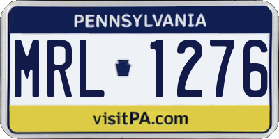 PA license plate MRL1276
