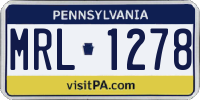PA license plate MRL1278