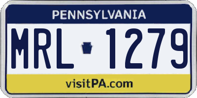 PA license plate MRL1279
