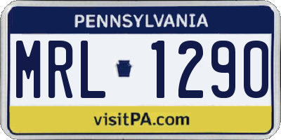 PA license plate MRL1290