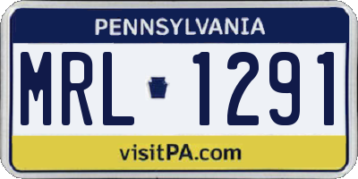 PA license plate MRL1291