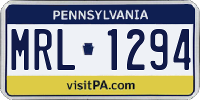 PA license plate MRL1294
