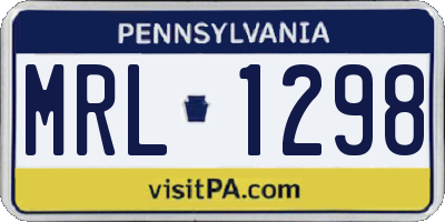 PA license plate MRL1298