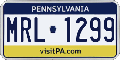 PA license plate MRL1299