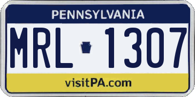 PA license plate MRL1307