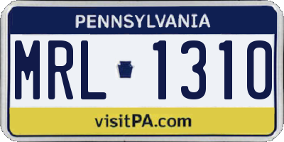 PA license plate MRL1310