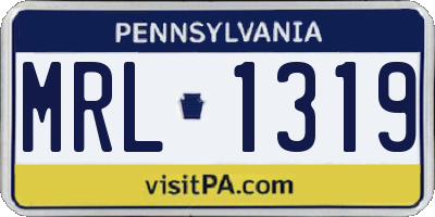 PA license plate MRL1319