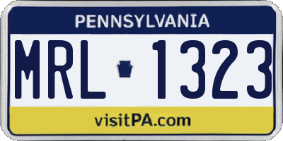 PA license plate MRL1323