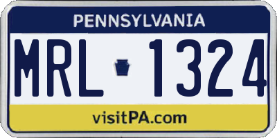 PA license plate MRL1324