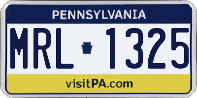 PA license plate MRL1325