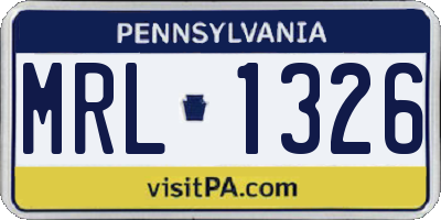 PA license plate MRL1326