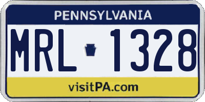 PA license plate MRL1328