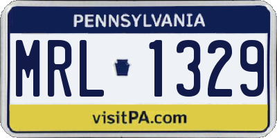 PA license plate MRL1329
