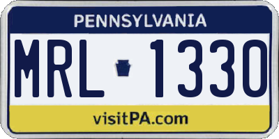 PA license plate MRL1330