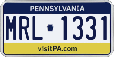 PA license plate MRL1331