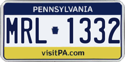 PA license plate MRL1332
