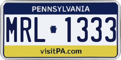 PA license plate MRL1333