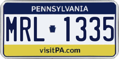 PA license plate MRL1335