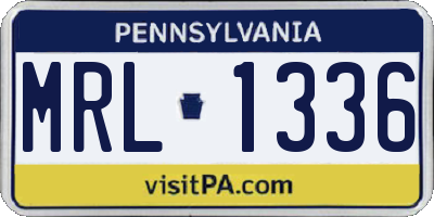 PA license plate MRL1336