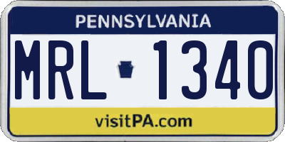 PA license plate MRL1340