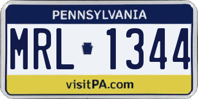 PA license plate MRL1344