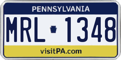 PA license plate MRL1348