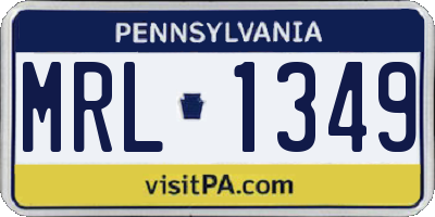 PA license plate MRL1349