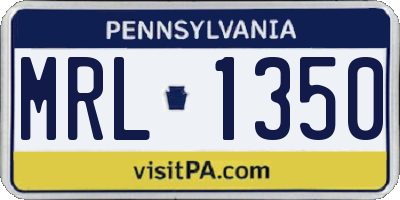 PA license plate MRL1350