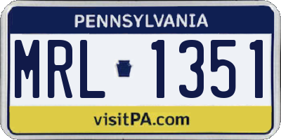 PA license plate MRL1351