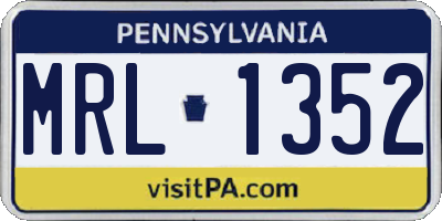 PA license plate MRL1352