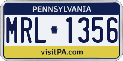 PA license plate MRL1356