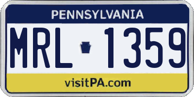 PA license plate MRL1359