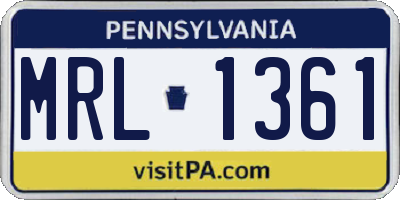 PA license plate MRL1361