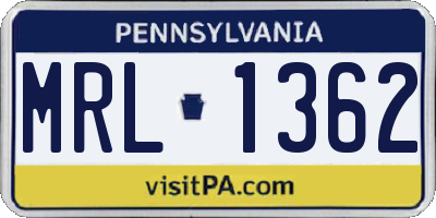 PA license plate MRL1362