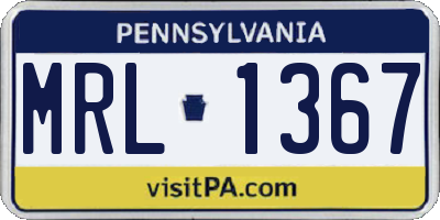 PA license plate MRL1367