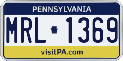 PA license plate MRL1369