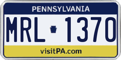 PA license plate MRL1370